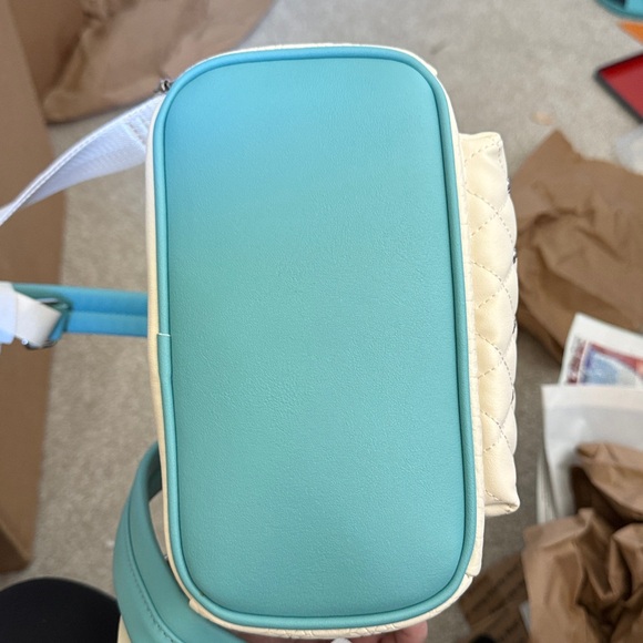 Loungefly Cream and Teal Quilted Backpack - Picture 5 of 6